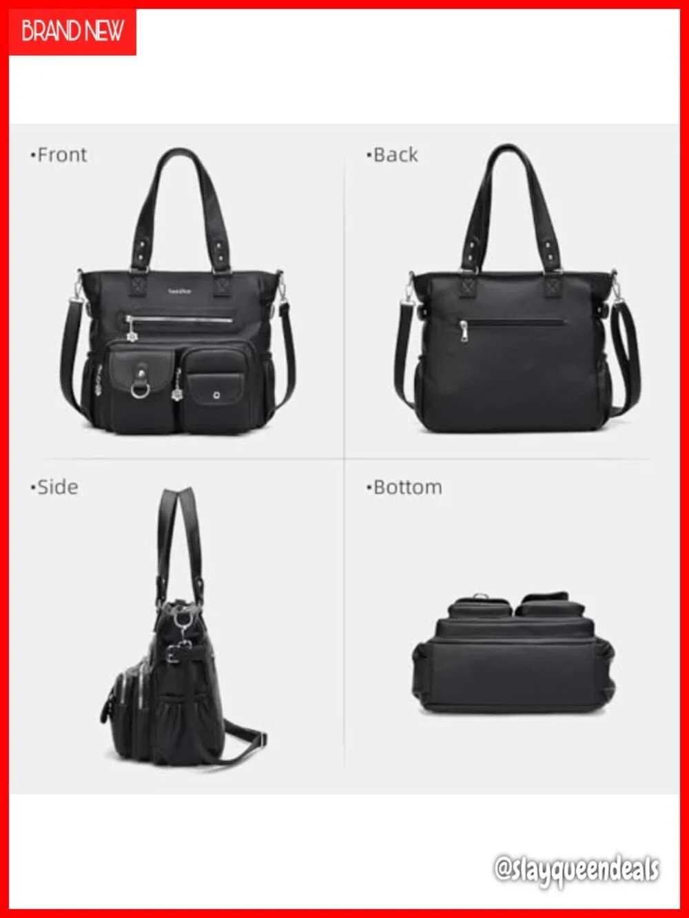 Large Faux Leather Crossbody Hobo Bag with Adjustable Strap for Work & Travel